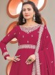 Zari Embroidered Anarkali Suit In Mulberry Pink Color