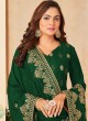 Green Designer Thread Embroidered Dress Material