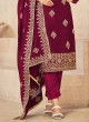 Designer Rani Color Embroidered Dress Material