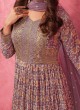 Levender Georgette Embroidered Anarkali Suit