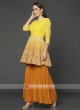 Yellow & Orange Shaded Sharara Suit