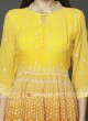 Yellow & Orange Shaded Sharara Suit