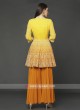 Yellow & Orange Shaded Sharara Suit