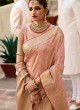 Banarasi Silk Peach Weaving Designer Saree