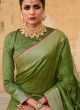Dazzling Mehndi Green Saree
