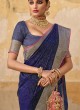 Dark Blue Color Banarasi Silk Saree