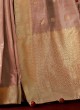 Art Raw Silk Traditional Saree In Peach Puff Color