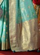 Ethnic Style Sky Blue Color Art Raw Silk Saree