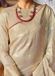 Traditional Look In Tan Color Art Raw Silk Saree