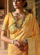 Designer Art Raw Silk Golden Yellow Color Saree