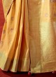 Designer Art Raw Silk Golden Yellow Color Saree