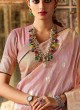 New pattern Light Pink Color Art Raw Silk Saree