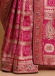 Traditional Rani Color Banarasi Silk Saree