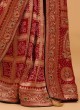 Traditional Banarasi Silk Saree In Maroon Color