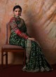 Traditional Bandhani Work Saree In Bottle Green