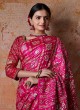 Designer Pink Bandhani Saree