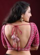 Round Neck Pink Color Silk Ready Blouse