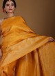 Zari Weaving Work Saree In Yellow Color