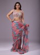 Beautiful Organza Ruffle Saree With Designer Blouse