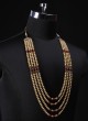 Golden Cream Pearl Mala For Groom