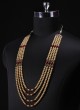 Golden Cream Pearl Mala For Groom