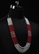 Fourth Layerd Mala In White And Red Color