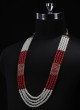 Fourth Layerd Mala In White And Red Color