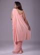 Designer Lycra Saree In Peach