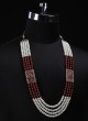 Maroon And White Fourth Leyerd Mala For Dulha