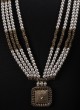 White Beaded Alloy Based Mala For Men