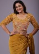 Party Wear Mustard Yellow Ruffle Saree