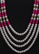 Pearl Mala In Pink And White