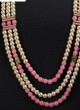 Pink and Cream Three Layerd Mala