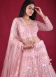 Designer Net Lehenga Choli In Baby Pink Color