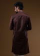 Mirror Work Kurta Pajama In Brown