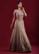 Sequins Work Beige Color Net Lehenga Choli