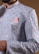 Wedding Wear Grey Color Kurta Pajama