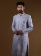 Wedding Wear Grey Color Kurta Pajama