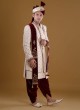 Designer Cream Silk Sherwani For Dulha