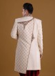 Designer Cream Silk Sherwani For Dulha