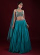 Wedding Wear Rama Blue Color Lehenga Choli