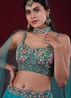 Wedding Wear Rama Blue Color Lehenga Choli