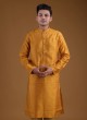 Art Silk Kurta Pajama In Musterd Yellow Color