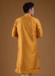 Art Silk Kurta Pajama In Musterd Yellow Color