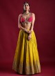 Yellow And Pink Zari Work Lehenga Choli