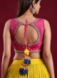 Yellow And Pink Zari Work Lehenga Choli