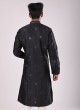 Art Silk Kurta Pajama In Black Color