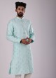 Art Silk Sea Green Color Kurta Pajama