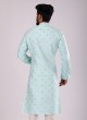 Art Silk Sea Green Color Kurta Pajama