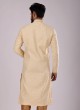 Art Silk Wedding Wear Kurta In Cream Color